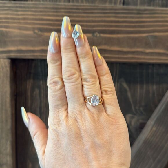 Elegant Rose Gold 14K Gold Plated Ring - Picture 1 of 10